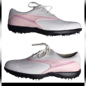 FootJoy White Pink Leather Golf Shoes, Women's Size 7.5